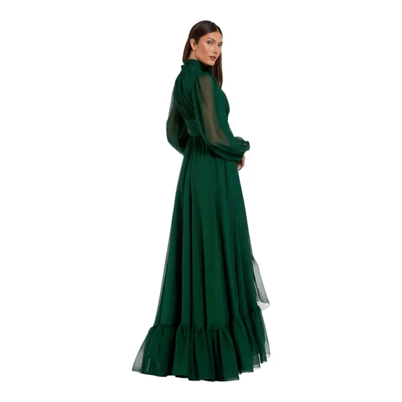 Mac Duggal Emerald Long Sleeve Gown
